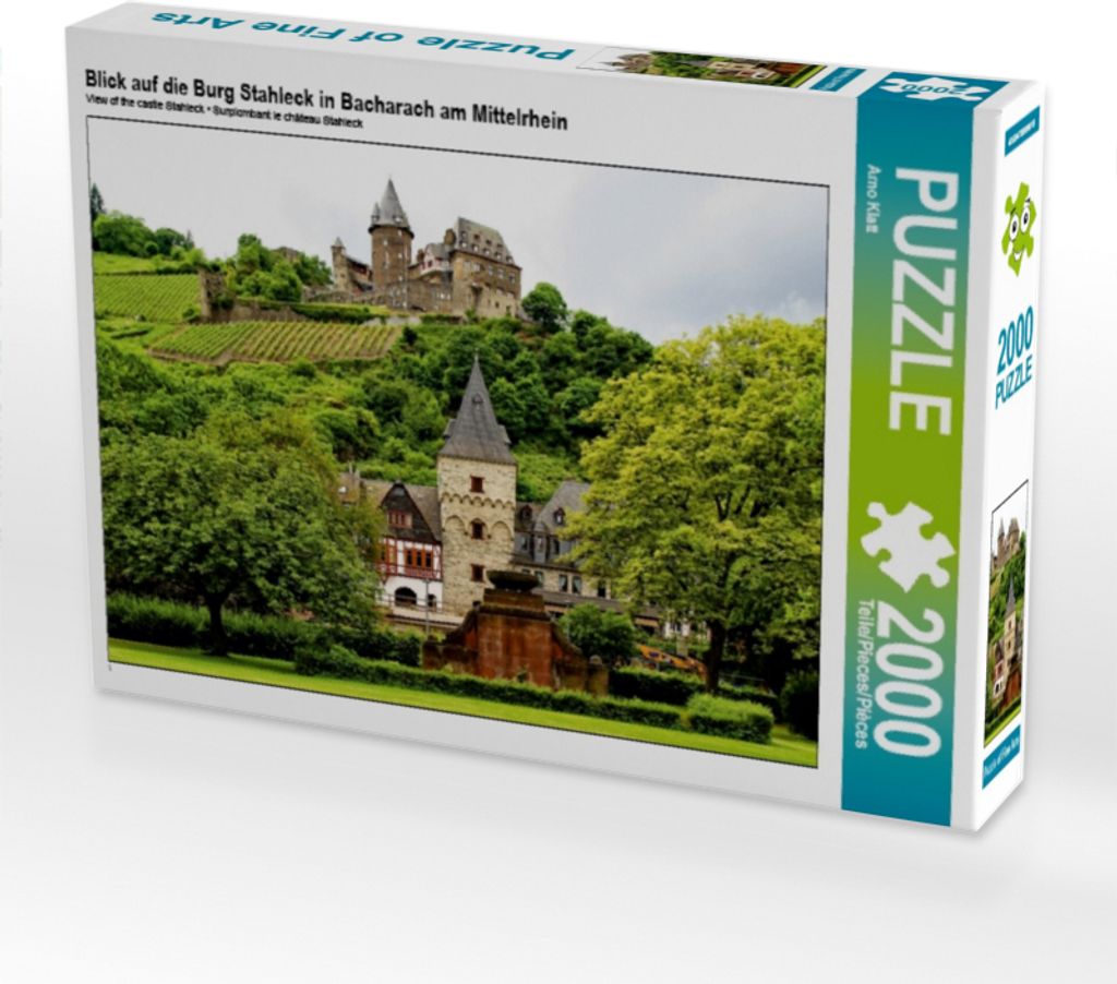 CALVENDO Puzzle Blick auf die Burg Stahleck in Bacharach am Mittelrhein | 2000 Teile Lege-Größe 90x67cm Foto-Puzzle für glückliche Stunden