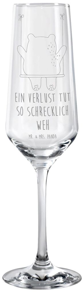Mr. & Mrs. Panda Glas Bär Schaukel - Transparent - Geschenk, Teddy, Sektflöte, Proseccoglas, Sektglas, Flute, Champagnerglas