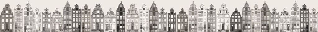 ESTAhome XXL-Tapetenbordüre Amsterdamer Grachtenhäuser Grau 430 x 50 cm