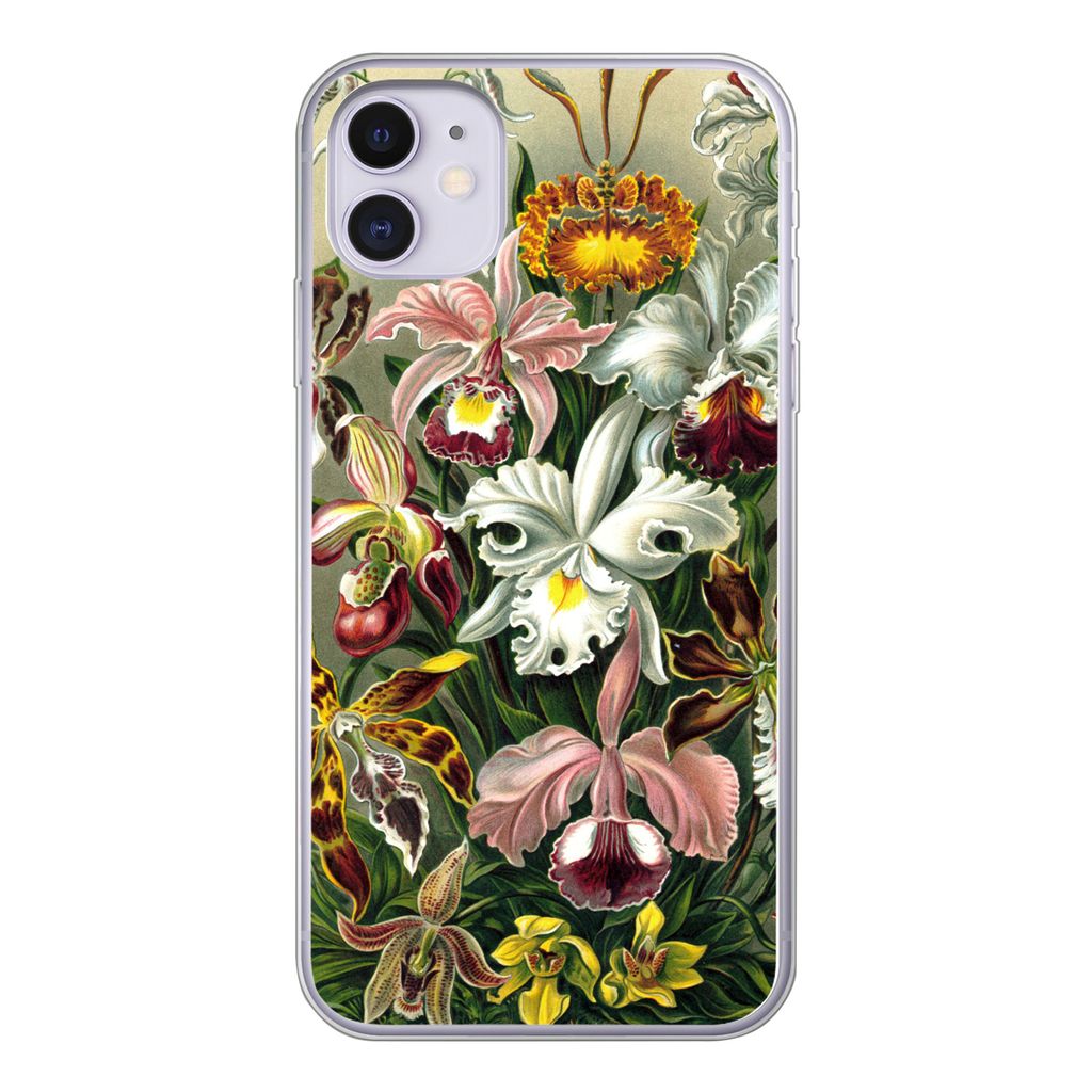 MuchoWow Handyhülle Schutzhülle Hülle für iPhone 11 Orchidee - Haeckel - Kunst Silikon Softcase Handy Hülle - Handytasche