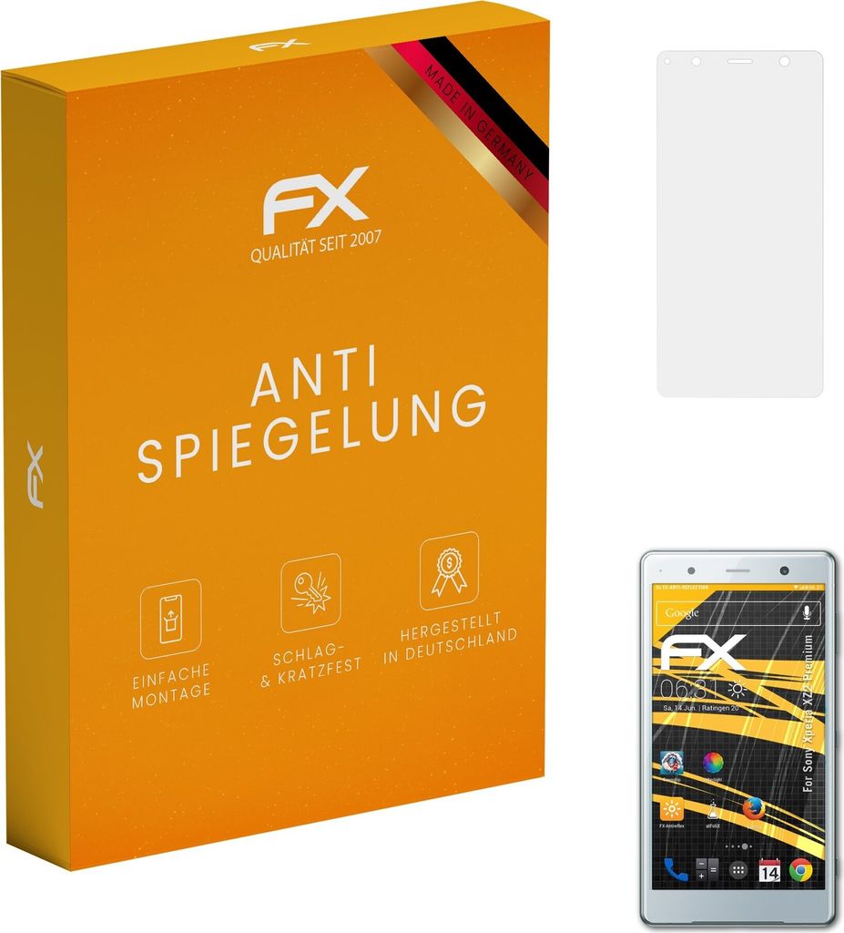atFoliX FX-Antireflex 3x Schutzfolie kompatibel mit Sony Xperia XZ2 Premium Displayfolie