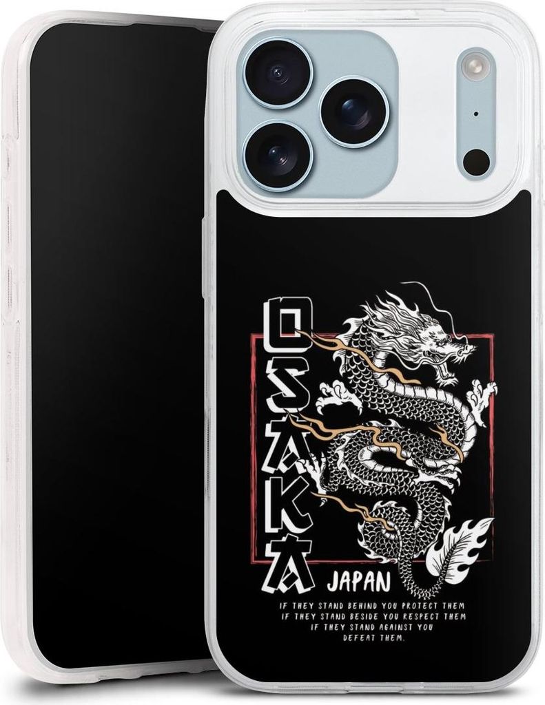 DeinDesign Slim Hülle für Apple iPhone 17 Pro Silikon Case Ultra Dünn Handyhülle Drache Japan Meer