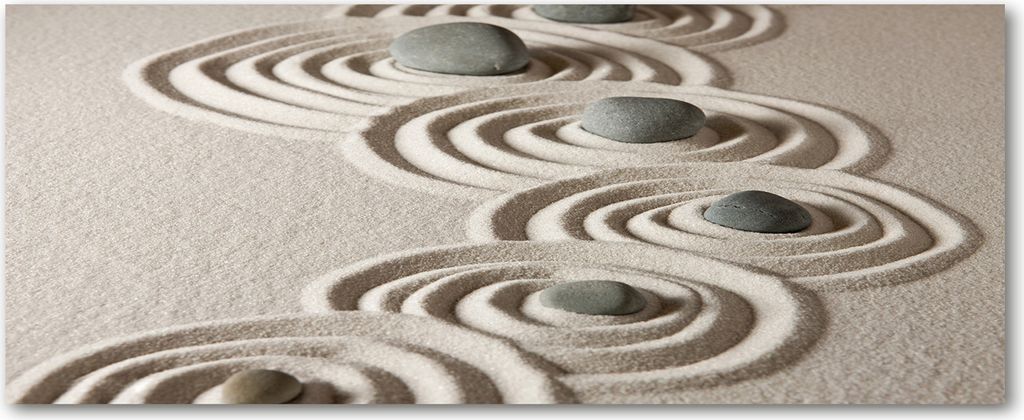 Tulup Leinwandbild - 125x50 cm - Wandkunst - Drucke auf Leinwand - Leinwanddruck - Kunst: modern & klassisch - Beige - Zen Steine Sand