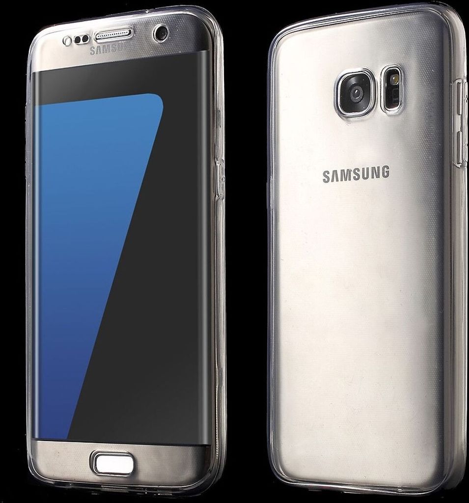Crystal Case Hülle für Samsung Galaxy S7 Edge Grau Rahmen Full Body