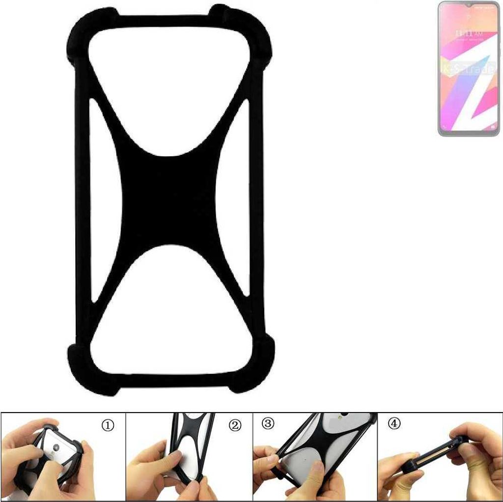 K-S-Trade Handy-Hülle Schutz-Hülle kompatibel mit Lava Z3 Silikon Bumper TPU Softcase Smartphone Stoßschutz, schwarz