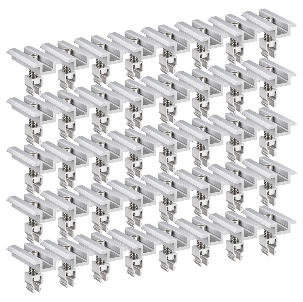 100x Mittelklemme Klickfix silber 30-40mm Solarmodul Produktbild 
