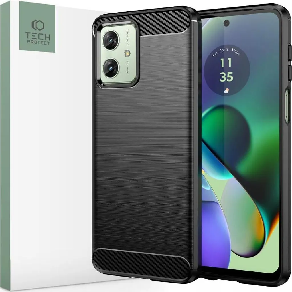 Migliore Cover Motorola Moto G54 5G: Tech-Protect Tpucarbon Nero