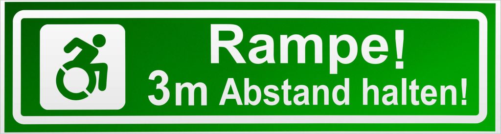 Kiwistar Rampe Motiv 3m Abstand invertiert Magnetschild Schild magnetisch - 30cm Grün - reflektierend - Magnetfolie für Auto PKW Kfz