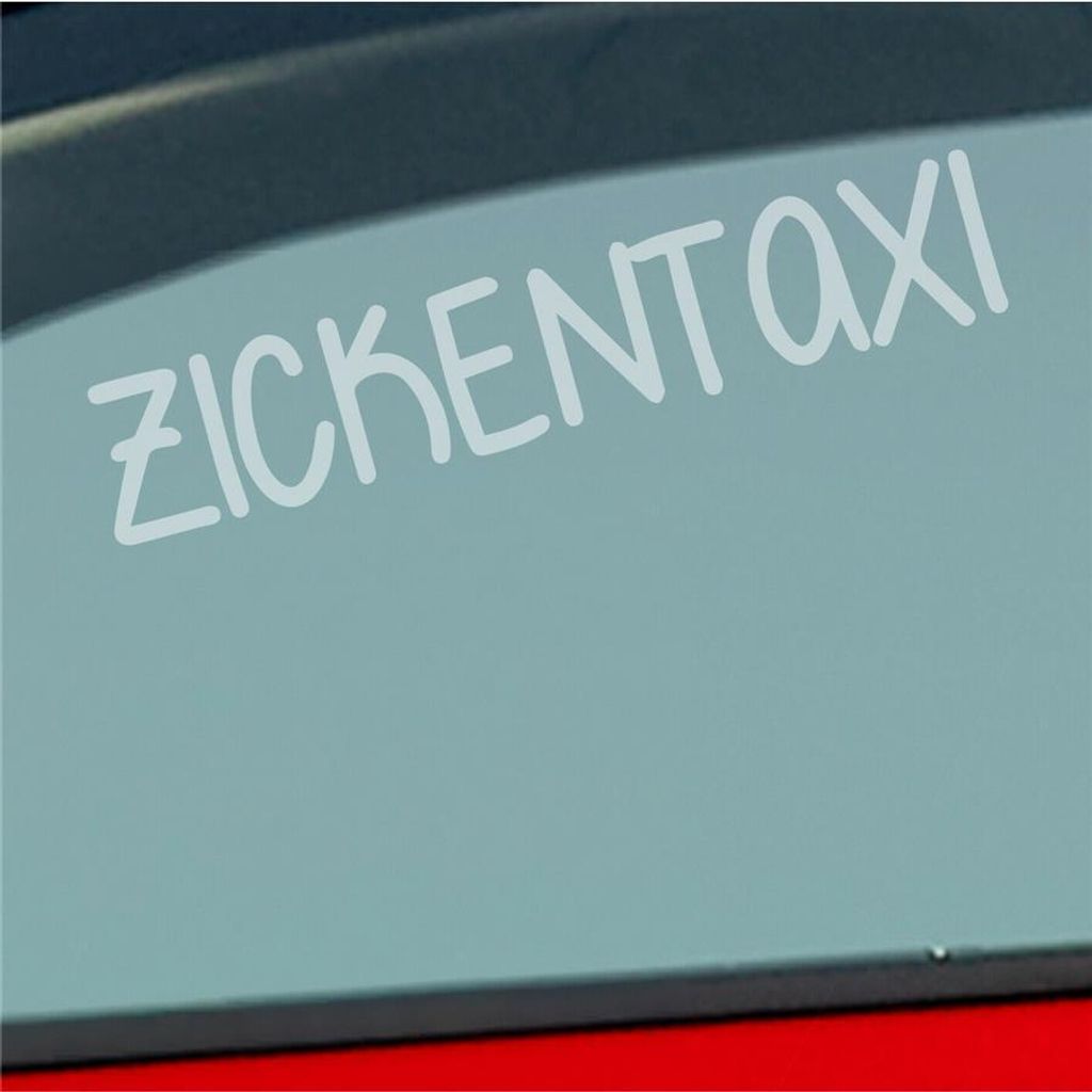 Auto Aufkleber Zickentaxi Mädels Lustig Tuning 19x4 cm Milchglas Sticker Heckscheibenaufkleber