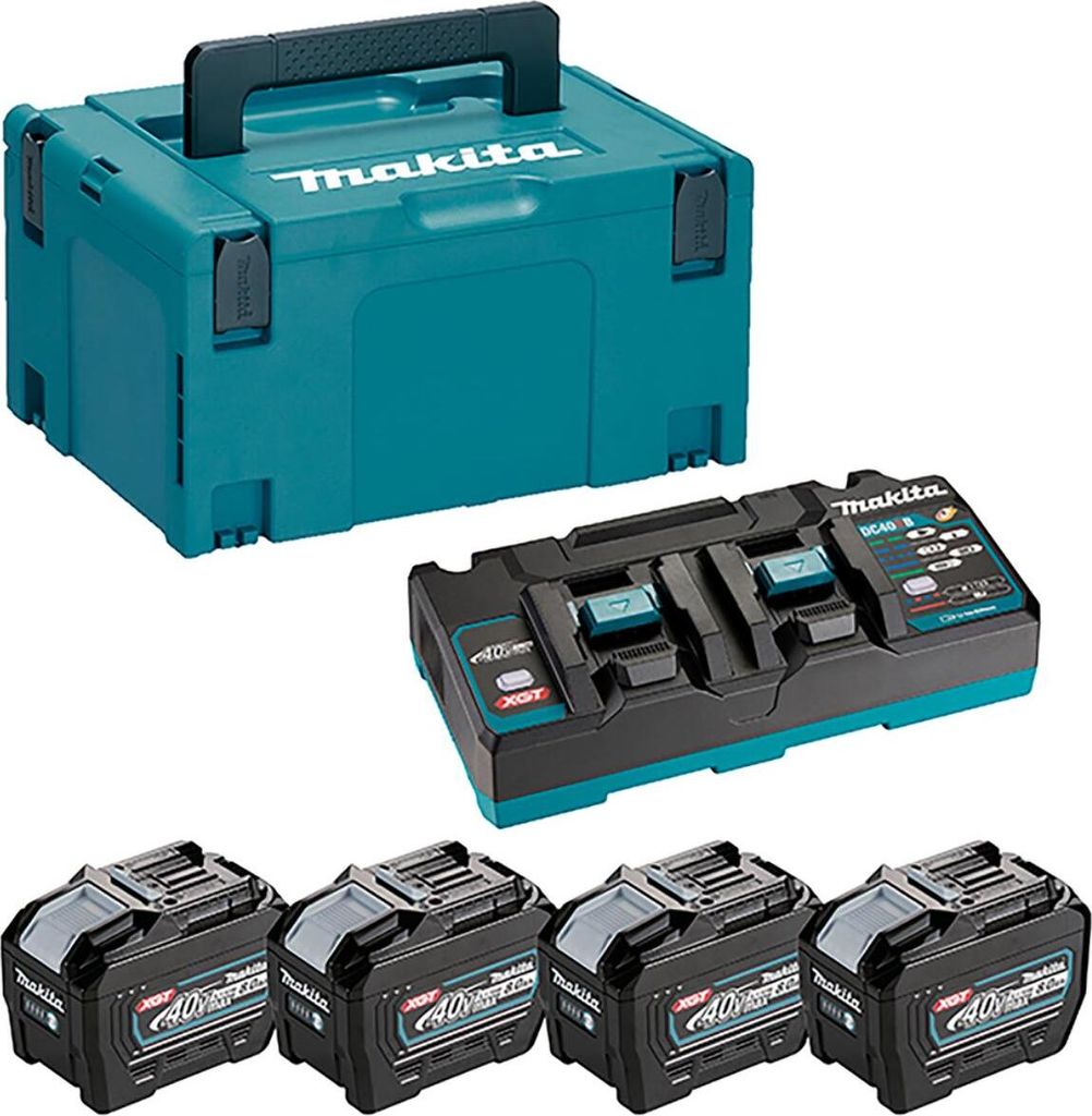 Makita 40V Li-ion MAX Set mit 4 8,0Ah-Akkus - Ladegerät - Mbox - 191U42-2