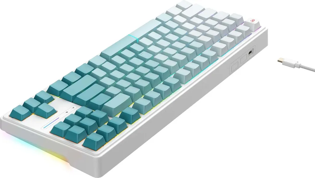 Clavier Gamer Havit KB901L Blanc et Vert - AZERTY Rétroéclairé Design