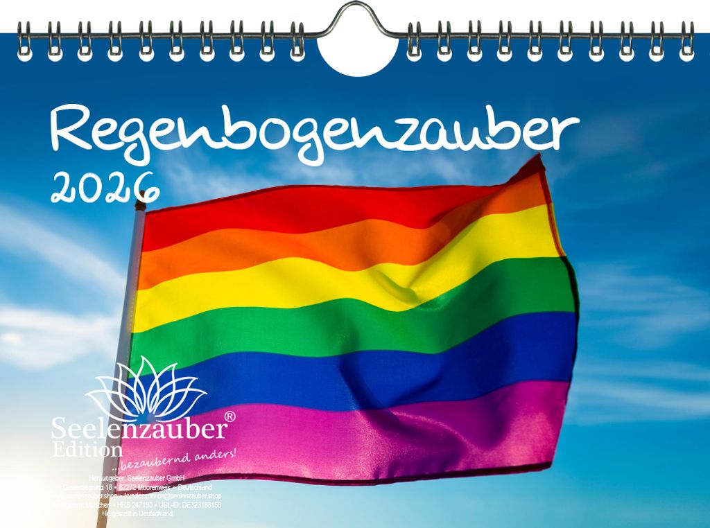 Regenbogenzauber Pride LBGTQIA+ DIN A5 Kalender für 2026 - Seelenzauber