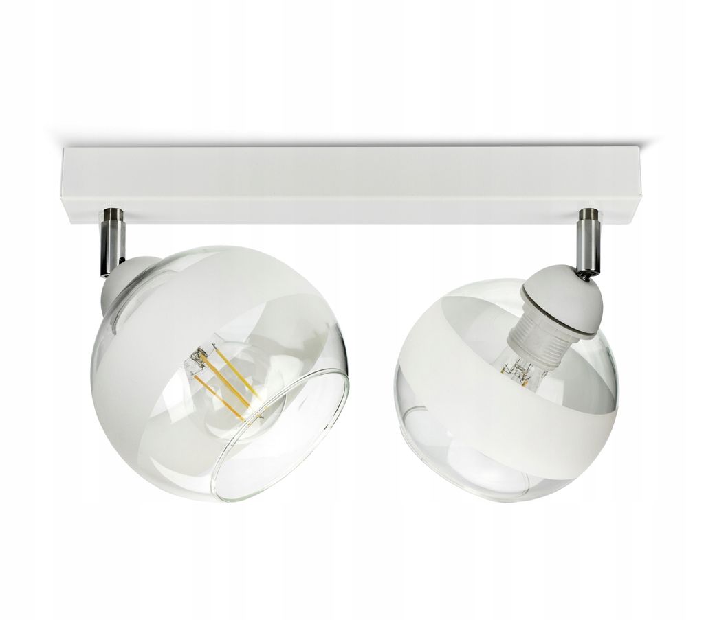 Lampa Wisząca Sufitowa Żyrandol Biała Szklane Kule BG2 Zdjęcie produktu 