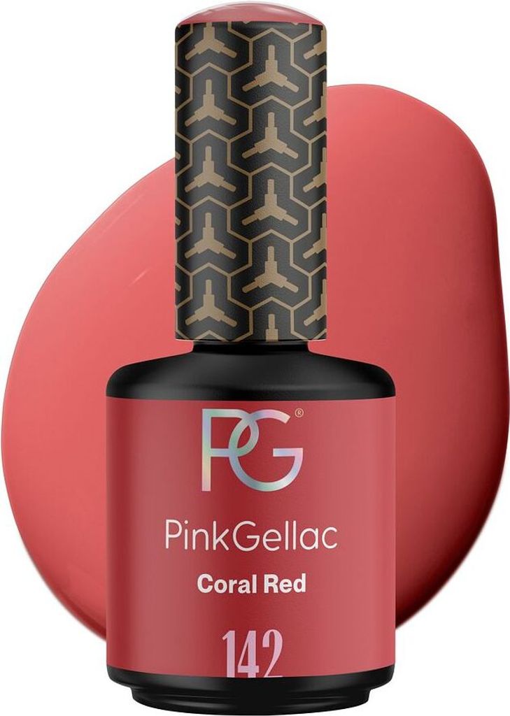 Pink Gellac - Shellac - Cremiges Finish - 142 Coral Red - 15ml