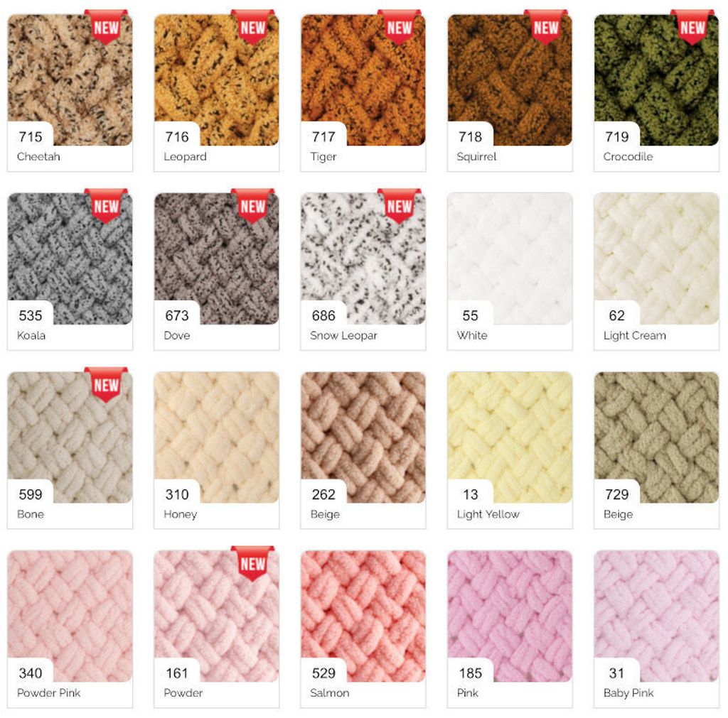 Alize Puffy Color Wolle – 3x100 G, Häkeln & Stricken Ohne Nadeln, 26 Farben, Aus Mikropolyester