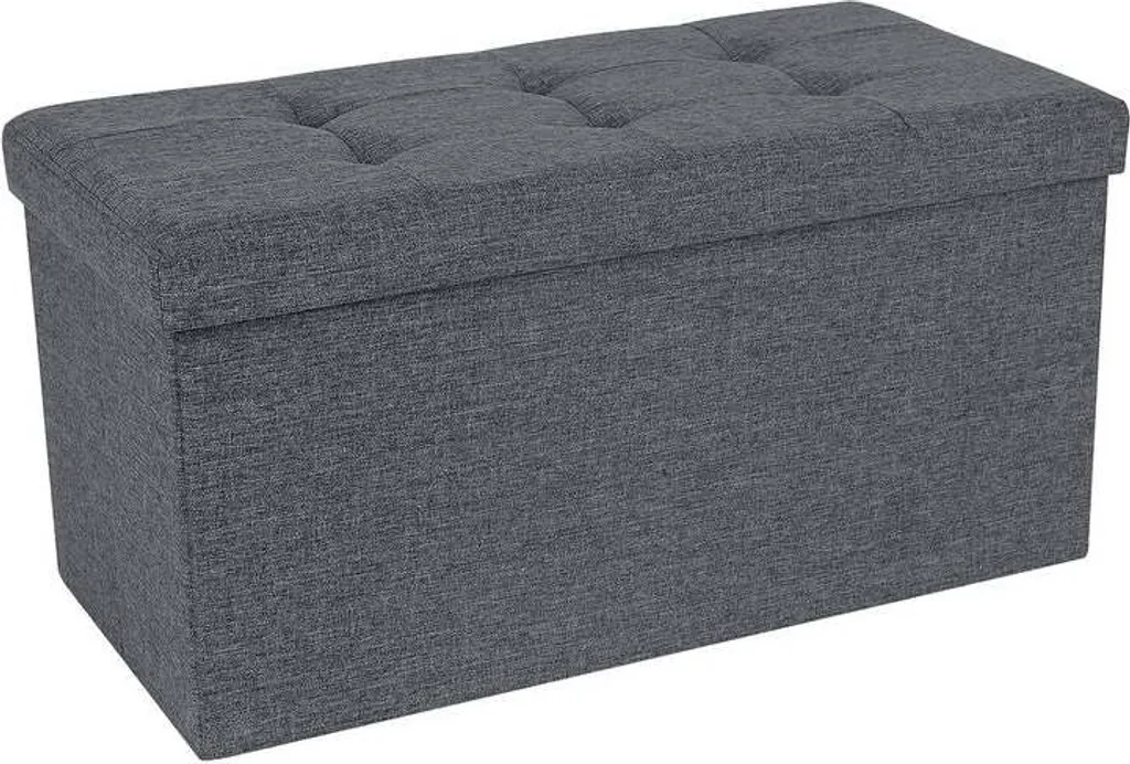 Banc de Rangement Gris Clair Coffre de Lit Confortable en Tissu 76x38x38 cm