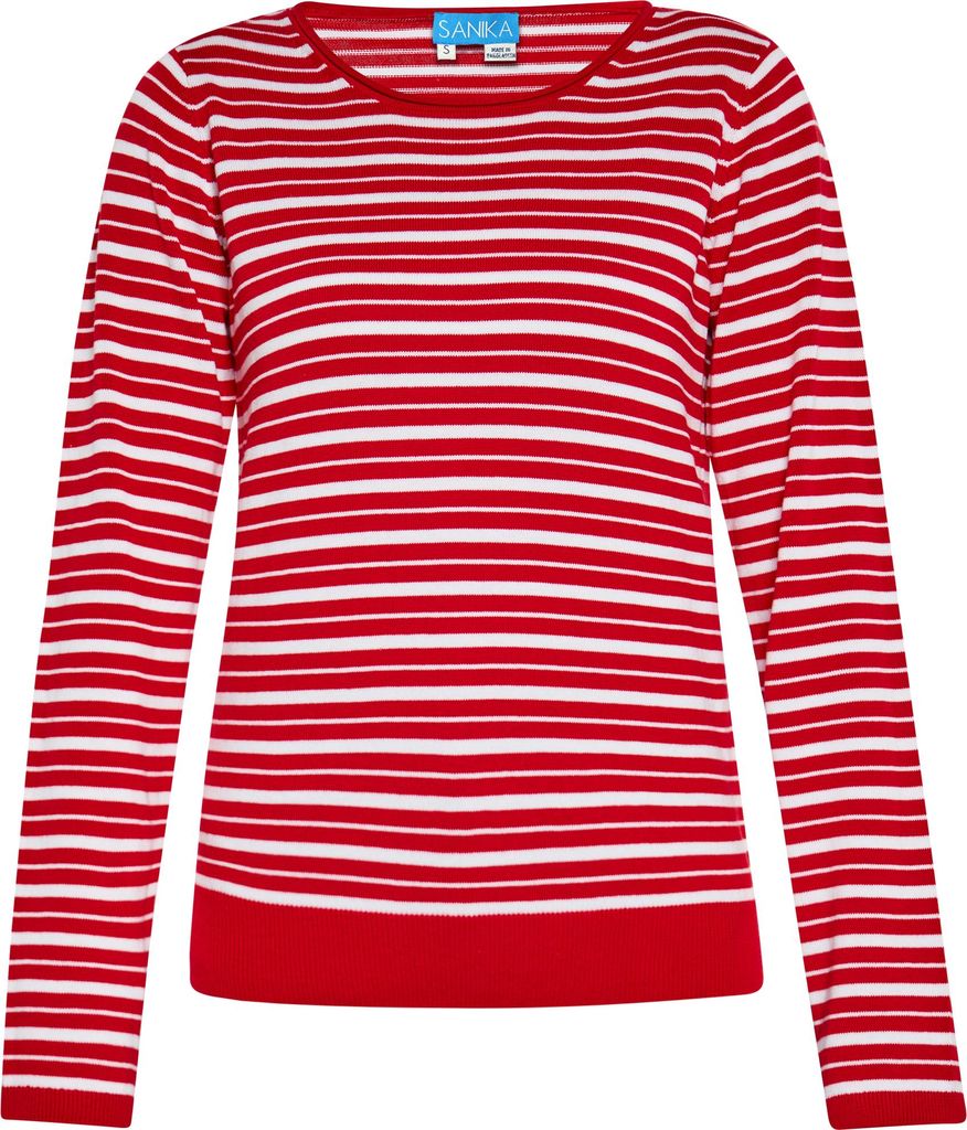 SANIKA damen pullover - rot weiss, M