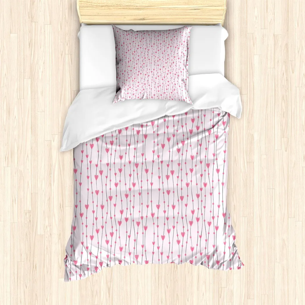Housse de couette 135x200 ABAKUHAUS Valentine rose avec motif vintage