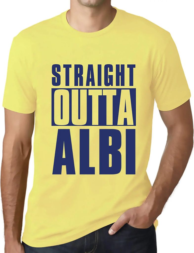 Herren Grafik T-Shirt Straight Outta Albi Öko-Verantwortlich Vintage Jahrgang Kurzarm Lustige Druck Geburtstag Geschenk Mann