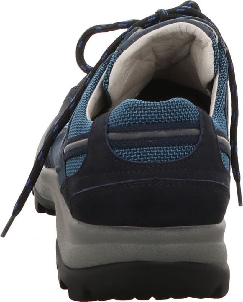 Waldläufer Notte Chaussures Basses Femme Cuir – Confort Largeur K, Semelle Anatomique Bleu Nuit