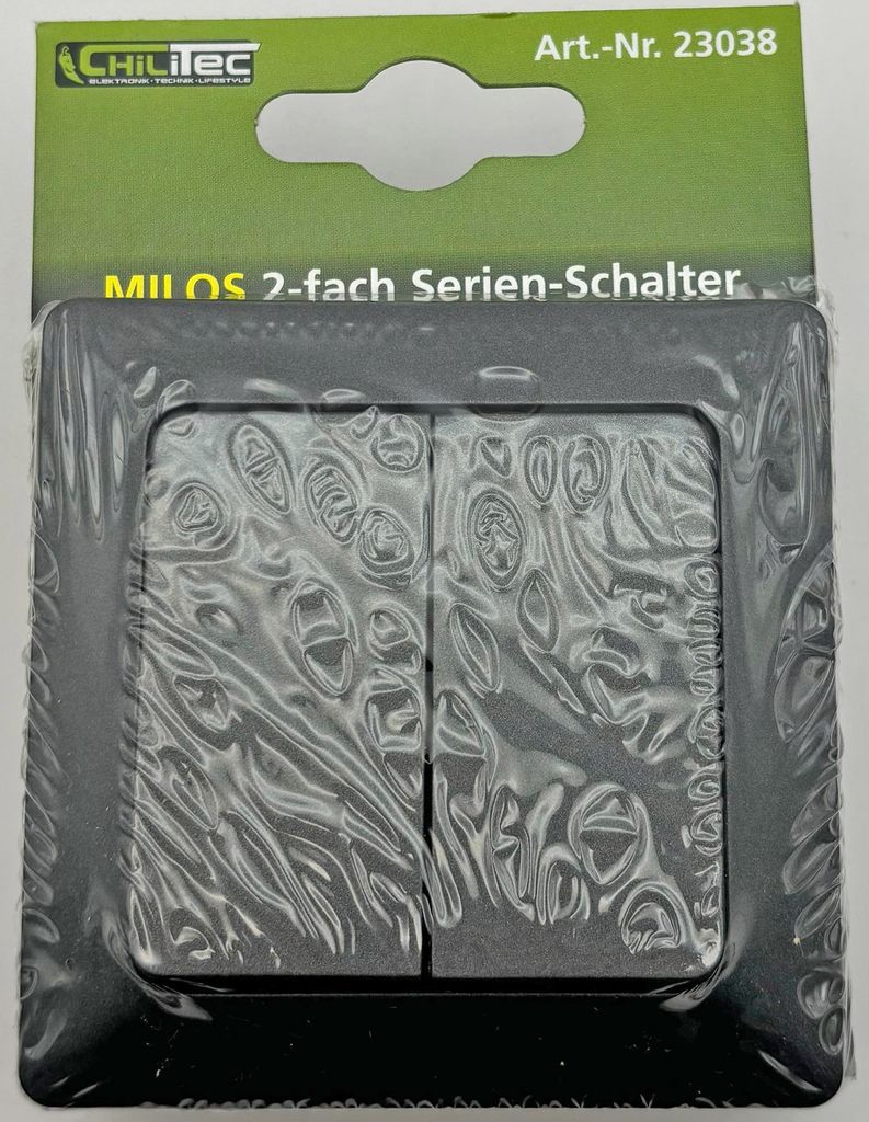 MILOS Serien-Schalter 2-fach, Anthrazit 250V/ 10A, inkl. Produktbild 4