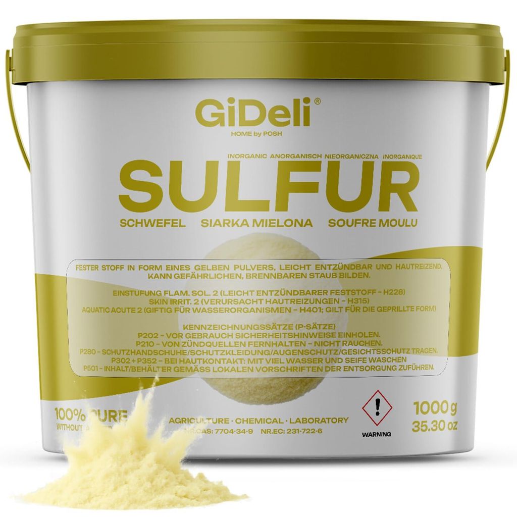 Schwefelpulver 1kg 99,9% Fein Anorganisch Bodenpflege Produktbild 