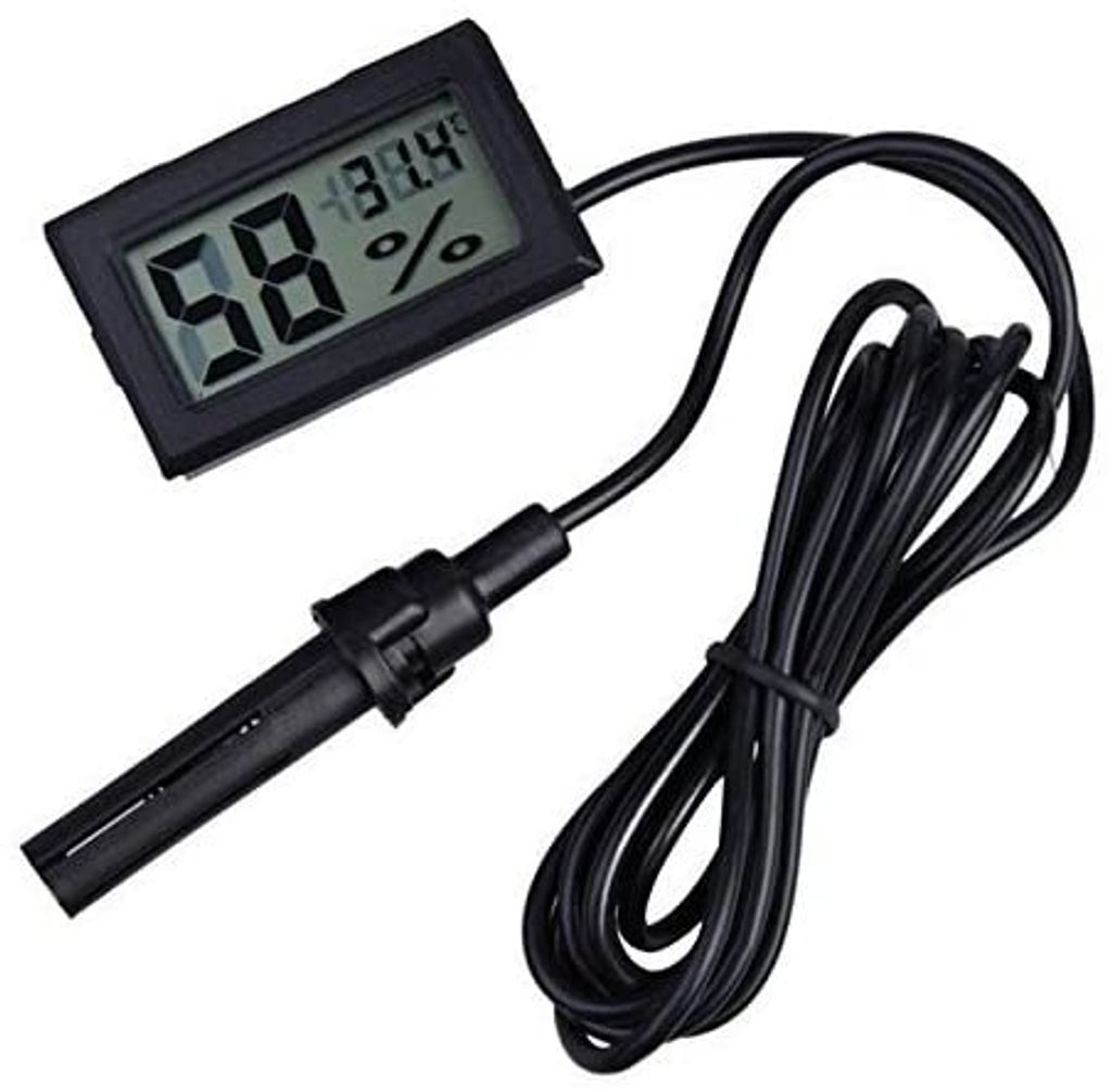 LCD Display Embedded Thermohygrometer Electronic Hygrometer Home White & Black 