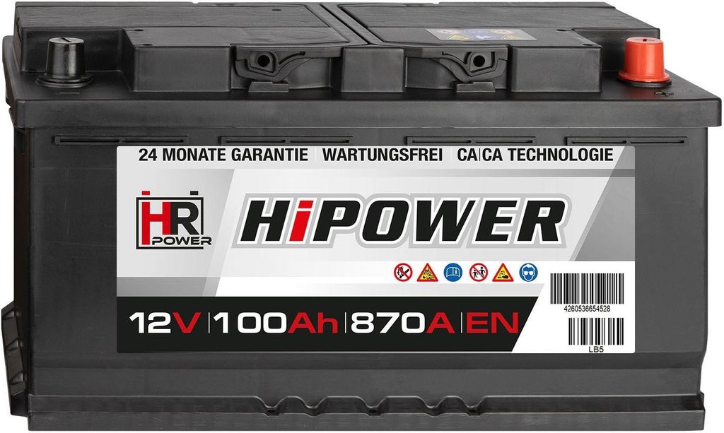 HR HiPower Autobatterie 12V 100Ah Produktbild 