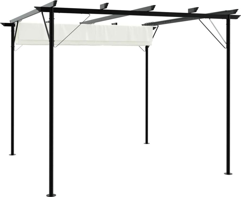 vidaXL Pergola mit Versenkbarem Dach Cremeweiß 3x3 m Stahl
