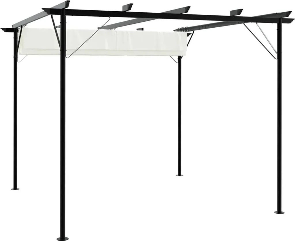 Pergola 3x3 m Acier Blanc Crème : Finis les Coups de Soleil sur Terrasse