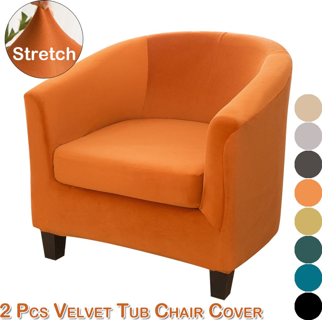 Stretch Universal Stuhlhusse Samt Stuhlbezug Sofa Sessel Husse für Home Hochzeit Bankett Bar Sofabezug für Einzelsofa Clubsessel Cocktailsessel O...