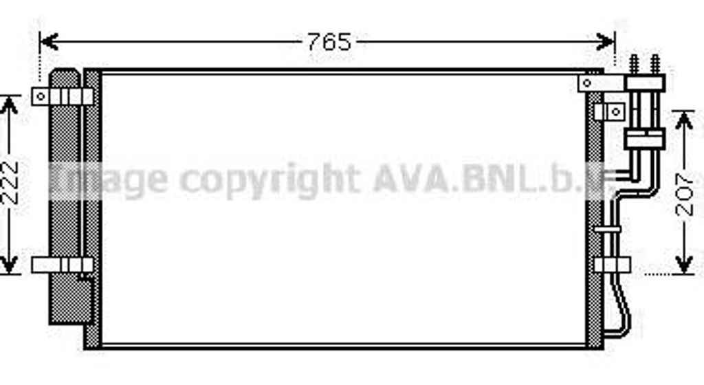 AVA KAA5110D Kondensator, Klimaanlage OE 976061D200 kompatibel mit Carens