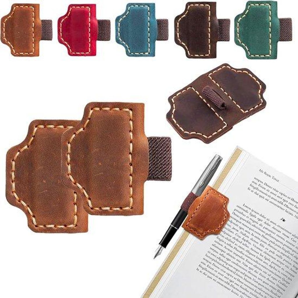 Magnetische Lederetiketten - Magnetische Etiketten mit Kugelschreiberhaltern - Handgefertigte magnetische Lederetiketten - Magnetische Kugelschreib...