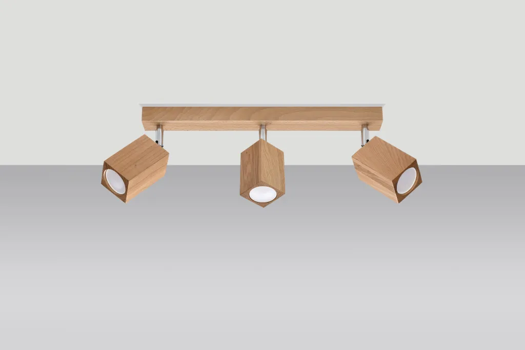 Lampada Soffitto Sollux KEKE 3 Legno Rovere 45cm 3xGU10 Qualità - 13