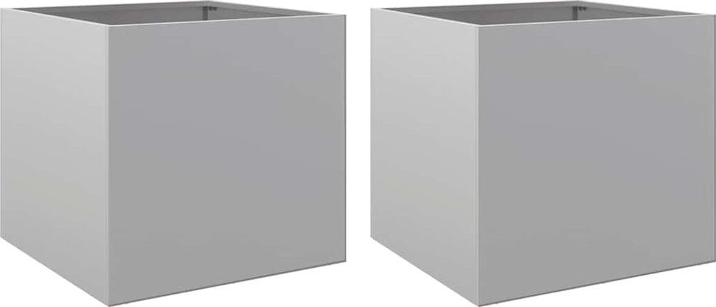 vidaXL Pflanzkübel 2 Stk. Silbern 42x40x39 cm Verzinkter Produktbild 