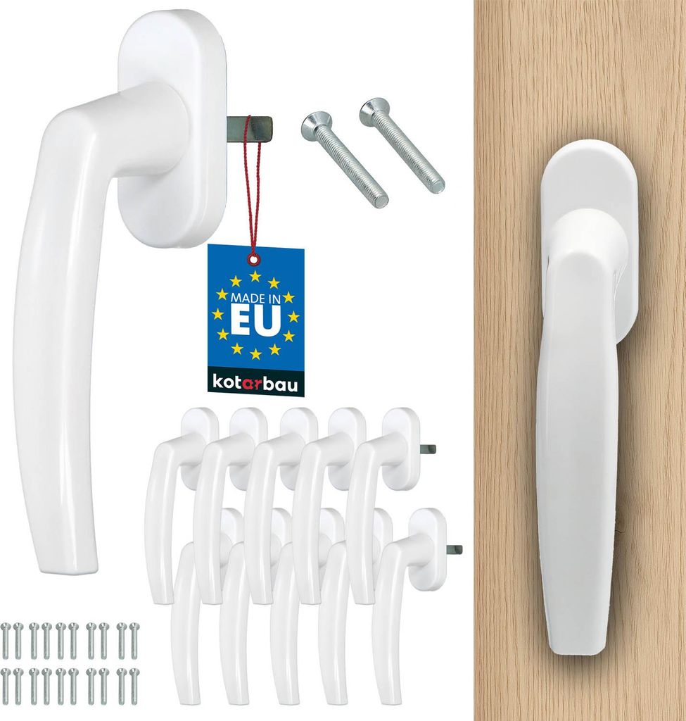 KOTARBAU 10er Set Fenstergriff Balkontürgriff Druckknöpfe PVC 35 mm Weiß Terassentürgriff Universal Einfacher Einbau Wetterfestes Material