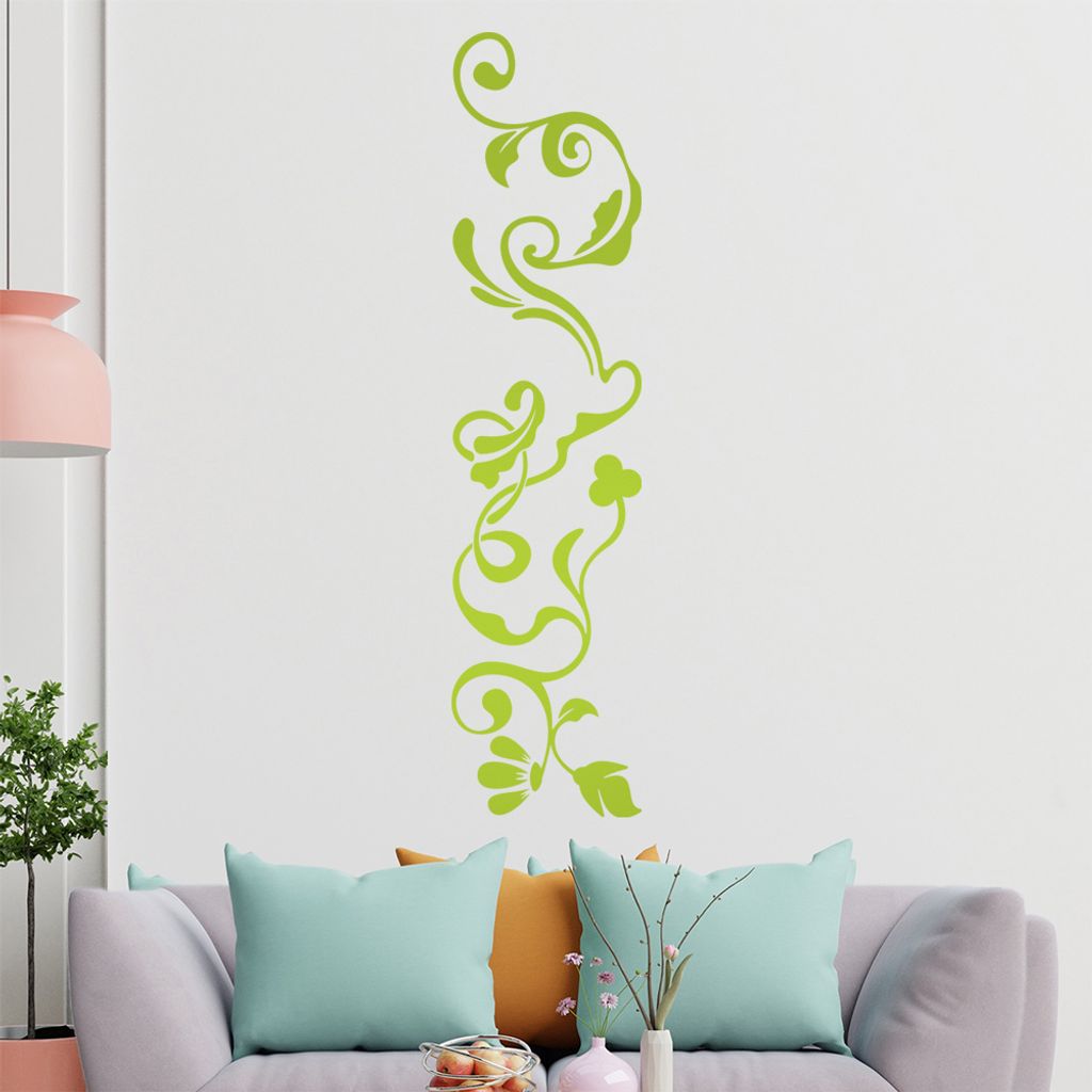 filigranes Blütenornament Wandtattoo in 6 Größen - Wandaufkleber Wall Sticker - Dekoration, Küche, Wohnzimmer, Schlafzimmer, Badezimmer