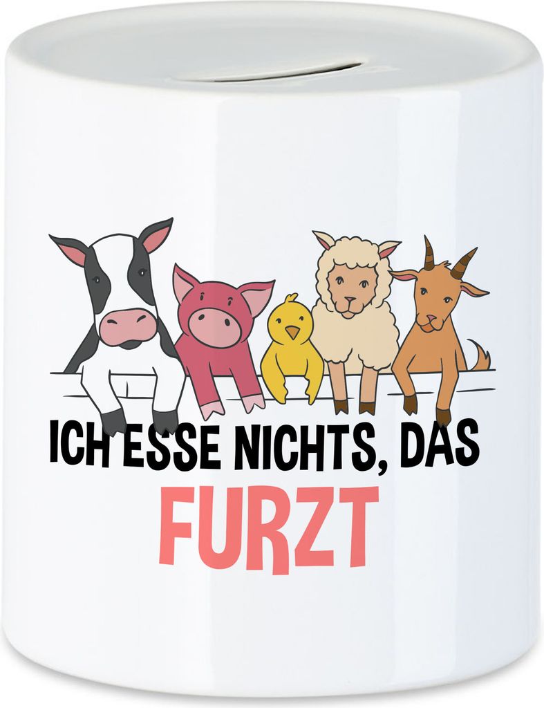 Ich Esse Nichts Das Furzt Spardose Vegan Vegetarier Plant-Based Geschenkidee Tierwohl Tierleid