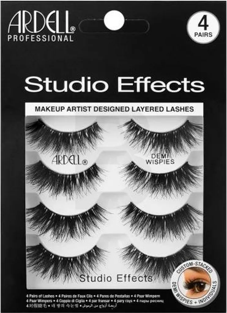 Ardell | Ciglia sintetiche - Studio Effects Demi Wispies - 4 paia - Look naturale - Qualità professionale