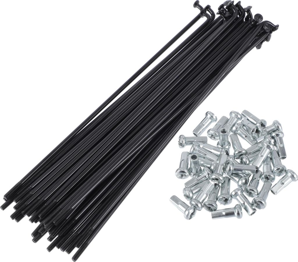 1 Satz Universal-Fahrradspeichen 13G 130mm Länge Fahrradrad Speichen Nippel Schwarz 45 Stahl