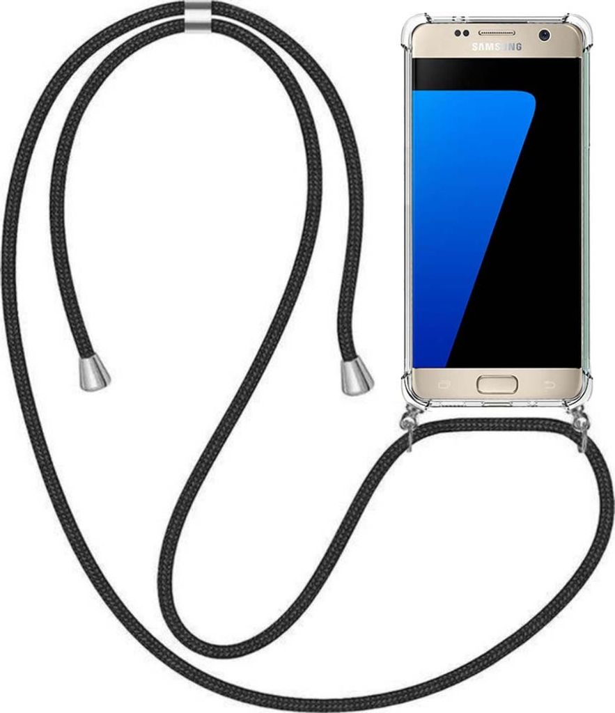 Handyhülle passend für Samsung Galaxy S7 Edge mit Handykette und Stoßfänger - TPU Backcover stoßfest mit Band - Smartphonica