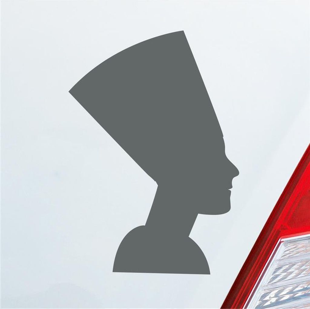 Auto Aufkleber Pharaonin Nofretete Pharao Ägypten Egypt Car 10x14 cm Grau Sticker Heckscheibenaufkleber
