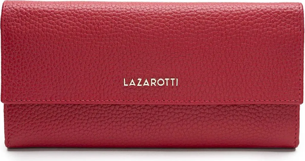 Organiseur Porte-monnaie Bologna en Cuir Rouge idéal pour 12 Cartes