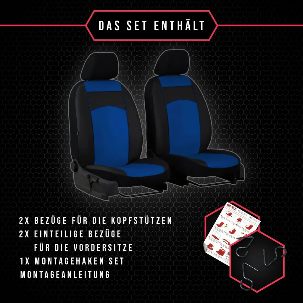 Coprisedili auto Coprisedili universali per Fiat Scudo II fino a 16 Blu 1+1 BUS - 9