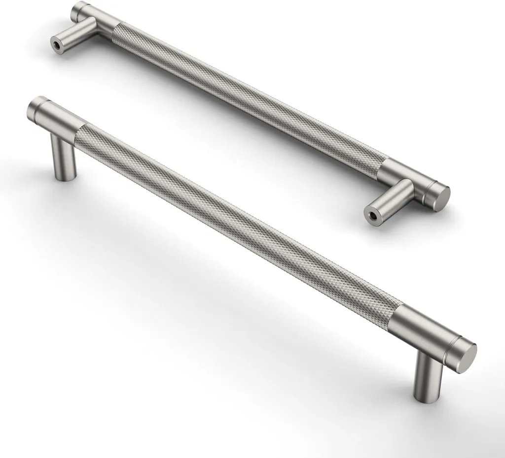Poignée de placard anti-trace nickel 160mm - Fini les traces de doigts