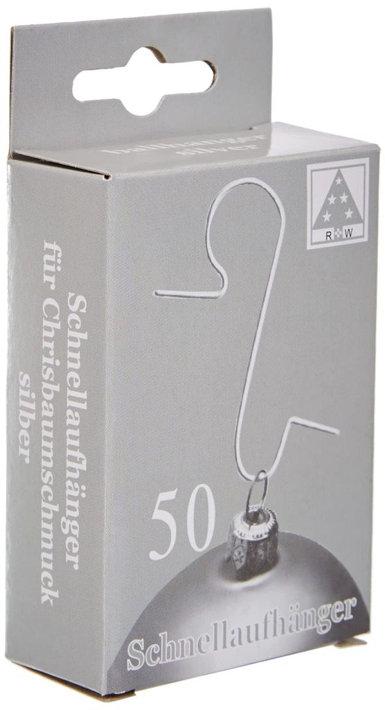 Kugel-Aufhänger in Box, | 50 Stück Silber Produktbild 