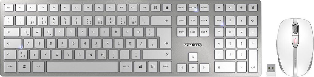 Cherry DW 9100 Slim Tastatur-Maus-Set, weiß-silber, Produktbild