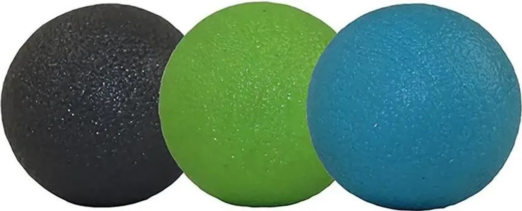Lot de 3 Balles de Thérapie Main Multicolores avec Niveaux de Fermeté