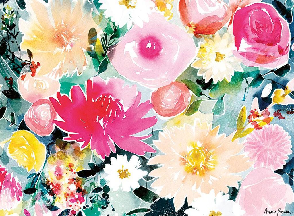 Nathan Puzzle Blumen 500 Teile - Dahlien und Rosen Marie Boudon