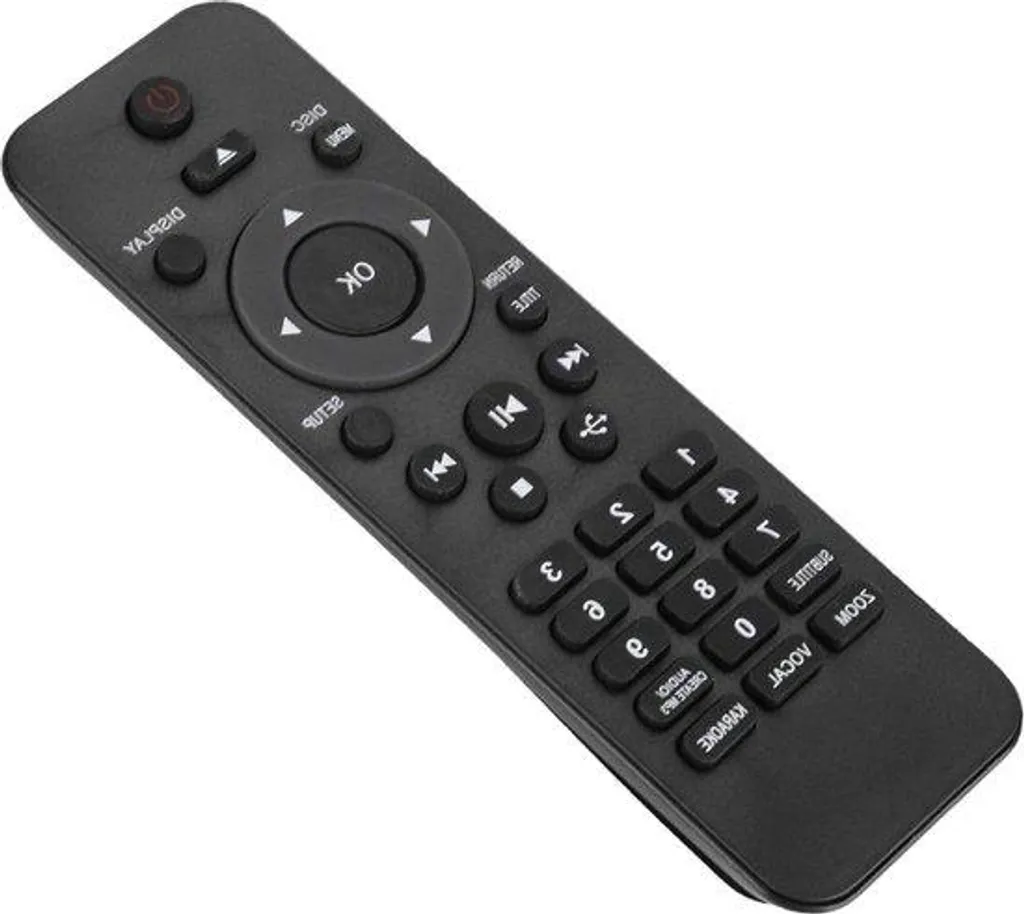 Télécommande pour lecteur DVD noire ergonomique avec touches souples